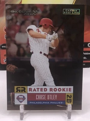 Donruss Rated Rookie #43 2005 Chase Utley Career Stat Line/78 Phillies Salón de la fama Foto 1 de 2
