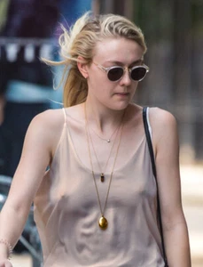 Dakota Fanning Blouse Without Bra 8x10 Picture Photo Print - Picture 1 of 1
