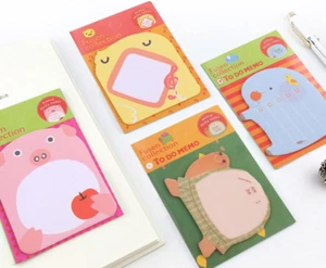 Sticker Cute Animal Sticky Notes Notepad Memo Pads Cat turtle Stationery Paper - Picture 1 of 7