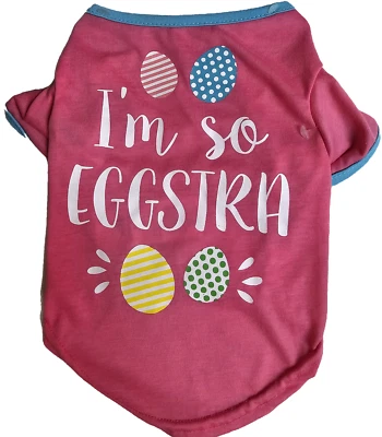 ANIMAL PLANET Rosa PASCUA T-Shirt "I'M SO EGGSTRA" Cachorro/Perro PEQUEÑA Foto 1 de 3
