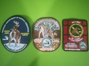 3 Stück Michigan Hirsch Jagd Aufnäher, 2005,06,07, Neuzustand! - Bild 1 von 4
