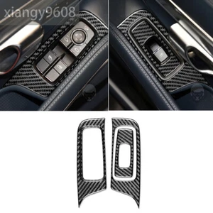 Carbon Fiber Window Lift Switch Button Trim for Porsche 718 Boxster Cayman 16-22 - Picture 1 of 11