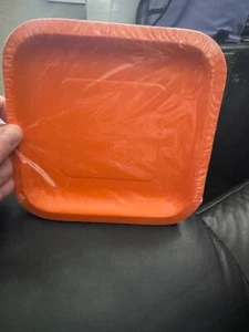 Sunkissed Orange 18ct. Square Paper Dessert Plates 6-7/8" Party Supply Tableware - Picture 1 of 2