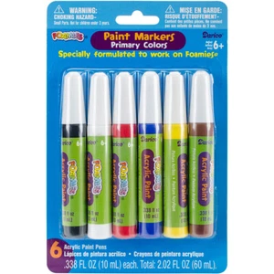 Foamie Primary Paint Colors Marker Set 0.34oz(6 Piece) - Picture 1 of 1