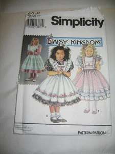 Vintage 1992 UNCUT Simplicity 8318 Daisy Kingdom Apron Sew Pattern size AA 2-4 - Picture 1 of 2