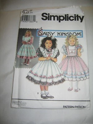 Avental vintage 1992 sem cortes Simplicity 8318 Daisy Kingdom padrão de costura tamanho AA 2-4 - Imagem 1 de 2