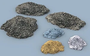 Mine Ore Rubble Terrain - Mineral Material - Precious Metals Mound - Unrefined - Picture 1 of 1