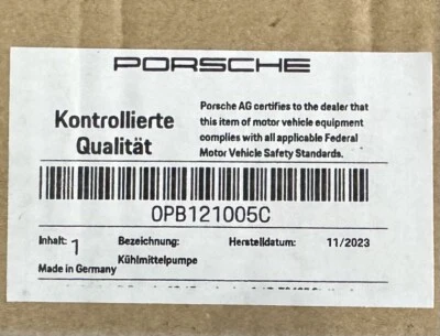 Porsche Water Pump 0PB121005C - Image 1 of 4
