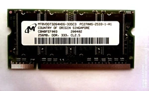 Micron MT8VDDT3264AG-335C4 (256 MB, DDR RAM) RAM Module - Picture 1 of 2