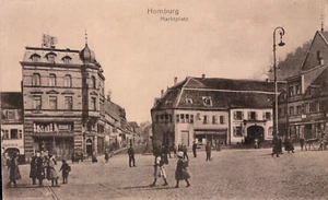 AK HOMBURG /Saar Marktplatz, Eisenwarengeschäft 10er - Picture 1 of 1