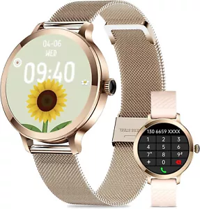 Smartwatch Damen Herren mit Telefonfunktion Armbanduhr für iPhone Samsung Huawei - Bild 1 von 6