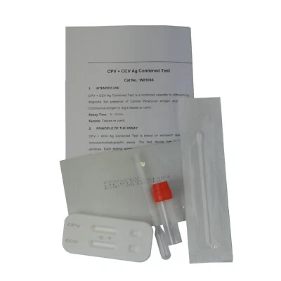 Dog Canine Double Test CPV + CCV Home Vet Faeces & Vomit Swab Kit