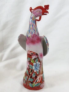 Antique Chinese Rose Verte Porcelain Fenghuang (phoenix) Painted Statue Pierced - Picture 1 of 8
