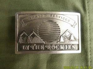 Custom Services In the Rockies Belt Buckle - Picture 1 of 4