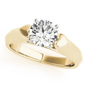 2.00 Ct Round Cut Lab Created Diamond Engagement Ring 14K Solid Yellow Gold C - Picture 1 of 8