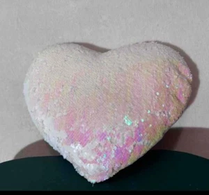 Pillow Heart Throw Sequin Pink 12 Decorative Reversible Huggable Soft Cushion - Picture 1 of 2