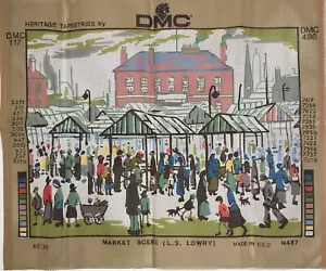 DMC Wandteppich Leinwand gedruckt Lowry Marktszene Erbe Handwerk psychische Gesundheit Org - Bild 1 von 20