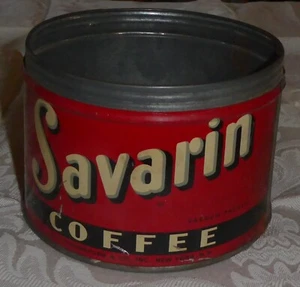 Vintage vuoto 1 libbra Latta Caffè Savarin - Foto 1 di 6