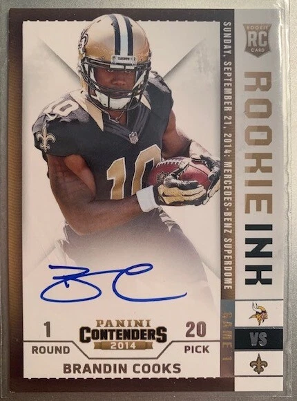 2014 Panini Contenders Brandin Cooks ( Saints ) Rookie Ink Auto RRI-BC - Image 1 of 2