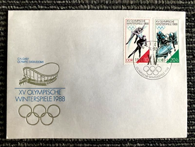 Old Vintage Unused Germany Envelope BERLIN 1988 with 2 Stamps of OLYMPICS - Image 1 of 2
