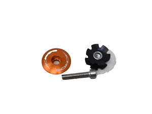Acros Gold Colour MTB Alloy A-head 1 1/8" Cap With 28.6m Star Nut & bolt - Picture 1 of 1