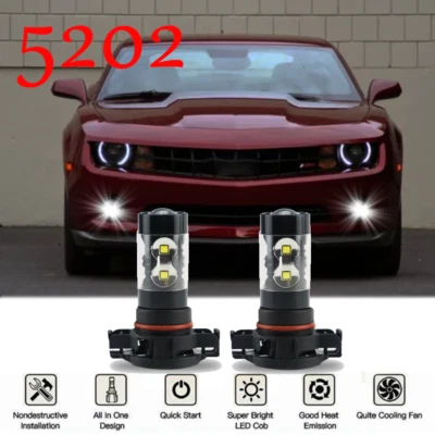 Lâmpadas de neblina LED 6000K para Chevrolet Chevy Camaro 2010 2011 2012 2013 - Imagem 1 de 4