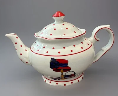 A Special Place Red Hat Society White Porcelain Tea Pot Hat Gloves Shoes Purse  - Image 1 of 4
