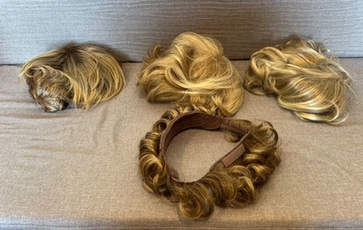 Lot Of 3 Synthetic Wigs Short Hair Blonde and Peak-A-Boo Halo - Image 1 of 4