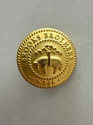 BROOKS BROTHERS 346 Blazer Replacement Waterbury Gold Tone Front Button 7/8” - Image 1 of 4