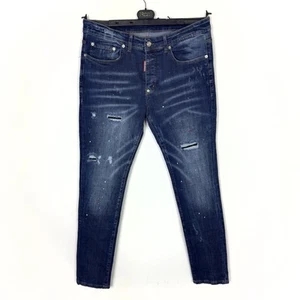 Dsquared2 Jeans Distressed Painted Tg 48 - Foto 1 di 13