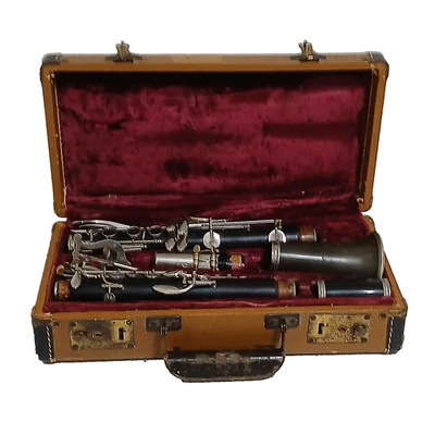 Clarinete Whitehall antigo com estojo 65086 instrumento musical antigo não testado - Imagem 1 de 4