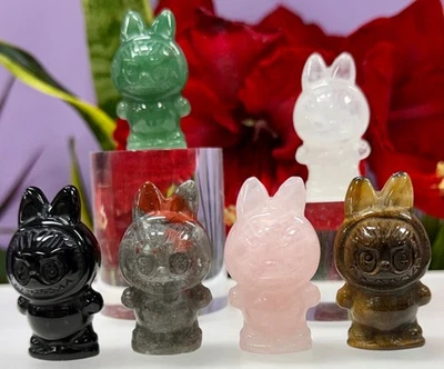 "Lote al por mayor de 6 piezas 2"" cristal natural Gremlin monstruo Lufufu energía curativa" Foto 1 de 4