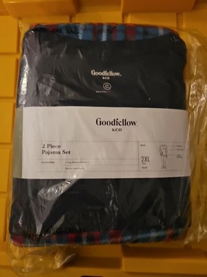 Goodfellow & Co Juego de Pijama 2 Piezas Manga Larga Cuello Redondo Rojo y Verde Talla 2XL Alto Foto 1 de 4