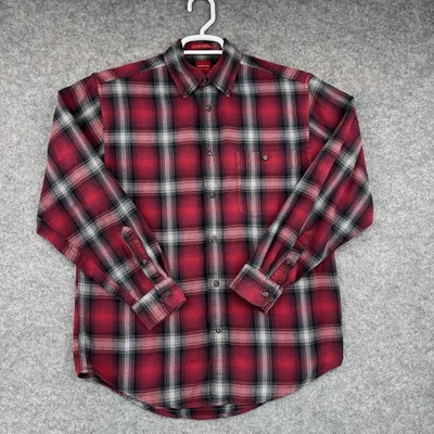 Arrow Button Down Shirt Mens Small Red Plaid Flannel Long Sleeve Outdoors - Image 1 of 4