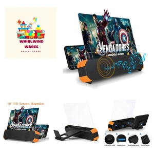 18 Inch Screen Magnifier, 3D Magnifier Projector Screen, Foldable Phone Stand... - Picture 1 of 8