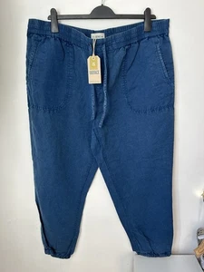 FAT FACE Lyme Cuffed Trousers Jogger. Size UK 20 Long New With Tags Blue - Picture 1 of 9