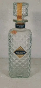 Vintage Clear Glass Mouquin Italian Brandy Liquor Decanter With Cork Stopper - Picture 1 of 9