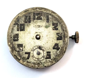 Movimiento de reloj militar de 24 mm Gsell 5j 8 rodamientos de acero de la Primera Guerra Mundial PIEZAS REPARACIÓN - Imagen 1 de 14