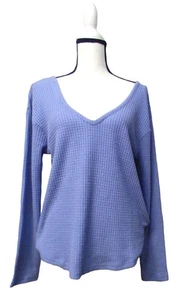 Abound Damen Thermo Langarmshirt mit V-Ausschnitt, blau, M - Bild 1 von 9