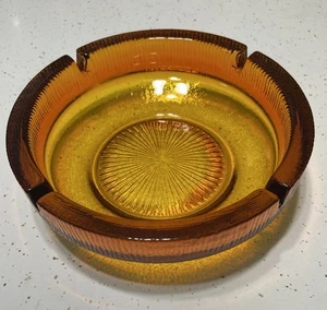 Blenko Tangerine Amberina Ashtray Vintage Art Glass 9.5” D MCM Heavy - Picture 1 of 10