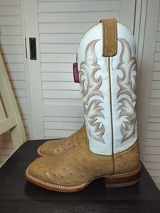 Justin Men's AQHA Remuda Full Quill Ostrich Exotic Boots 8572 Men's Size 8.5 D - Picture 1 of 9