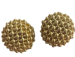 Orecchini Vintage Ciner Tono Oro Clip On - Foto 1 di 6