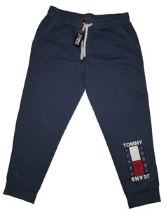 Tommy Hilfiger Men's Logo Jogger Pant Pockets Blue L/G NWT Drawstring Side 34x29 - Picture 1 of 10