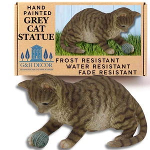 Cat Statue | Animal Resin Garden Outdoor Indoor Ornament Sculpture Pet Statue - Picture 1 of 13