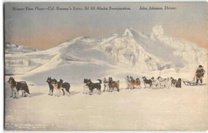 Coronel Ramsay's Entry All Alaska Sorteo Trineo Perro Equipo Nome 1914 Postal - Imagen 1 de 2