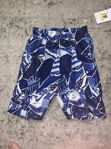Nike Swim Boys Breaker 8" Pantalones Cortos de Voleibol Nuevo Talla Pequeña Baúles Azul - Imagen 1 de 1