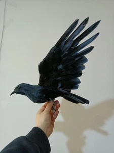 simulation wings crow toy foam&feather black crow model doll gift about 30x50cm - Picture 1 of 4