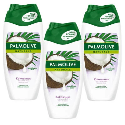 3x 250ml Palmolive Naturals Verwöhnende Pflege Cremedusche Kokos Duft Kokosnuss