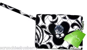 Muñequera Vera Bradley Your Turn Wallent día y noche negra blanca NUEVA - Imagen 1 de 3