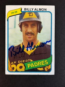 Bill Almon Padres Signed 1980 Topps Baseball Card #436 Auto Autograph 3 - Picture 1 of 2